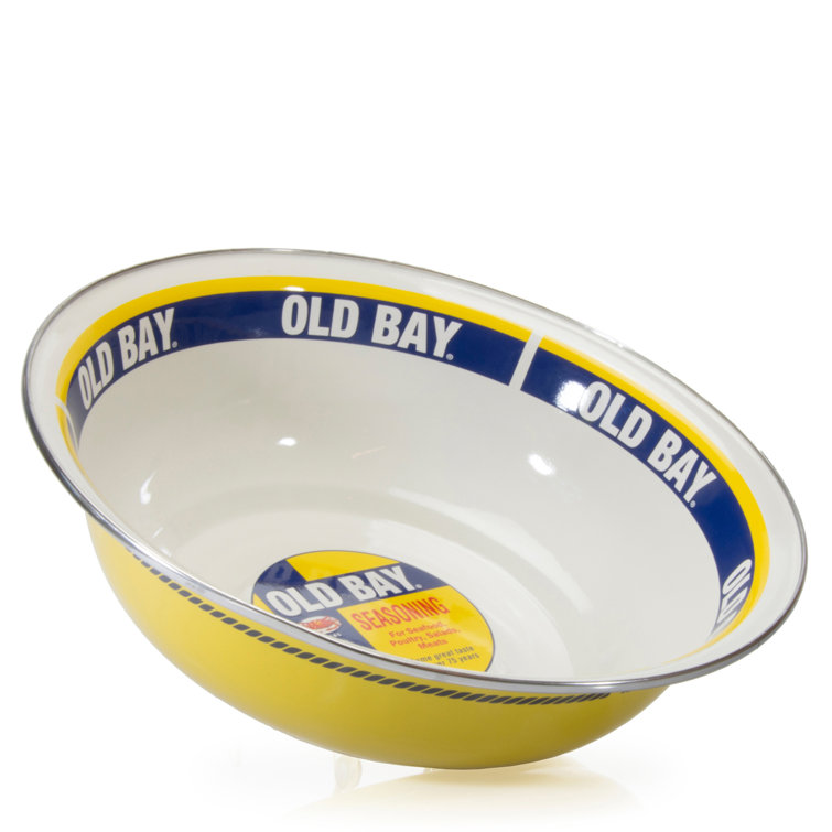 Yellow and Blue Ceramic 4 Qt Serving Bowl