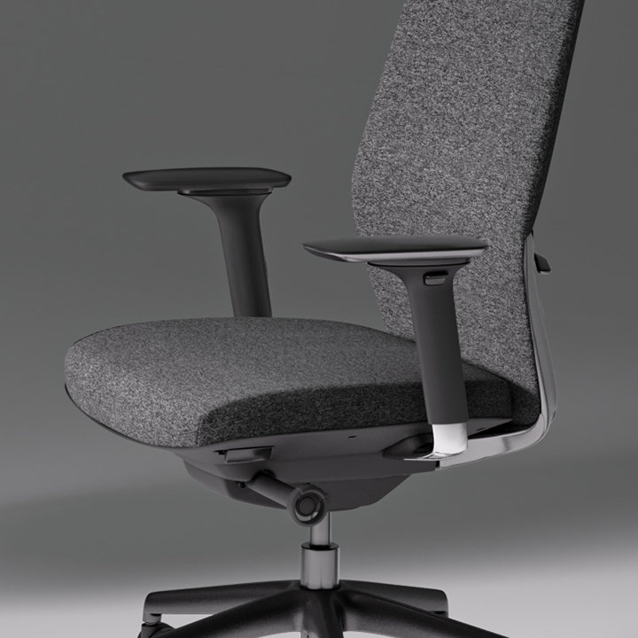 Grey and Black High-Performance Mesh Swivel Task Chair