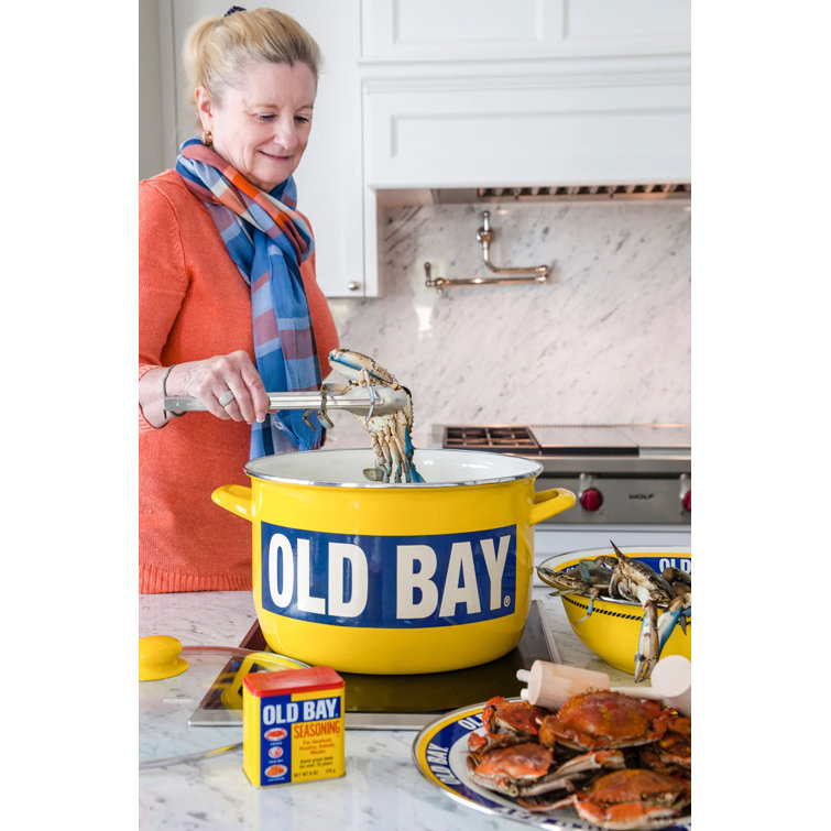 Yellow Carbon Steel 18qt Stock Pot with Basket Insert