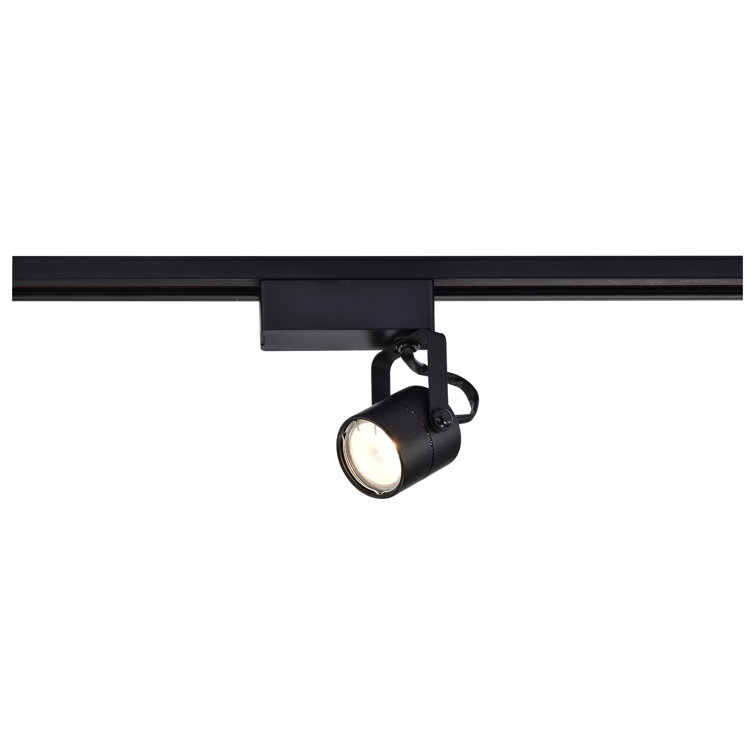 Compact Black Metal Adjustable Track Lighting Head