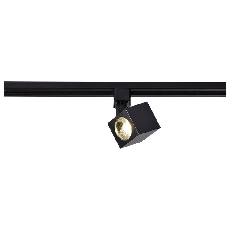 Black LED Square Track Light Head with Adjustable Swivel