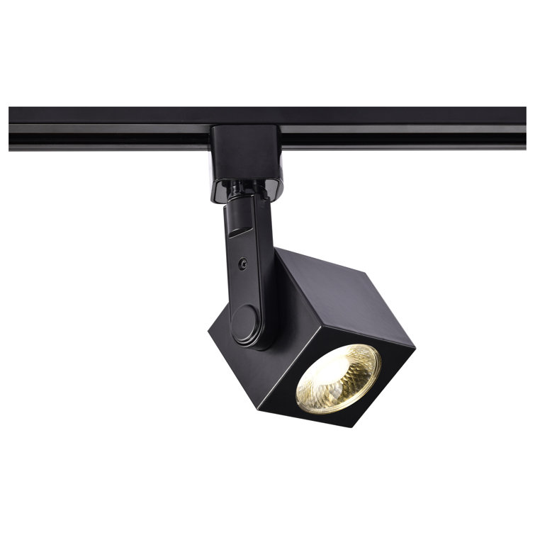 Black LED Square Track Light Head with Adjustable Swivel
