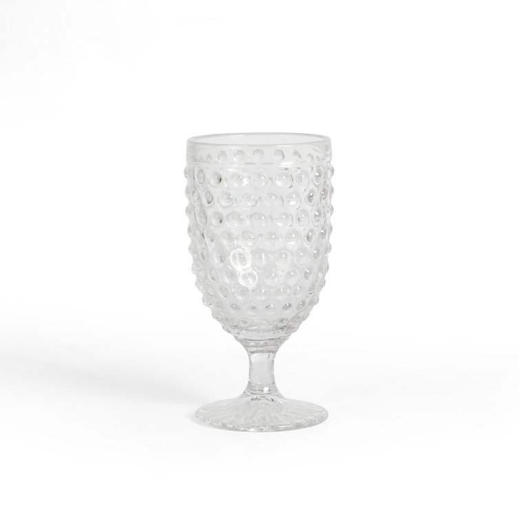 Chauncey Clear 14.2 oz Hobnail Handmade Glass Tumbler Set of 4