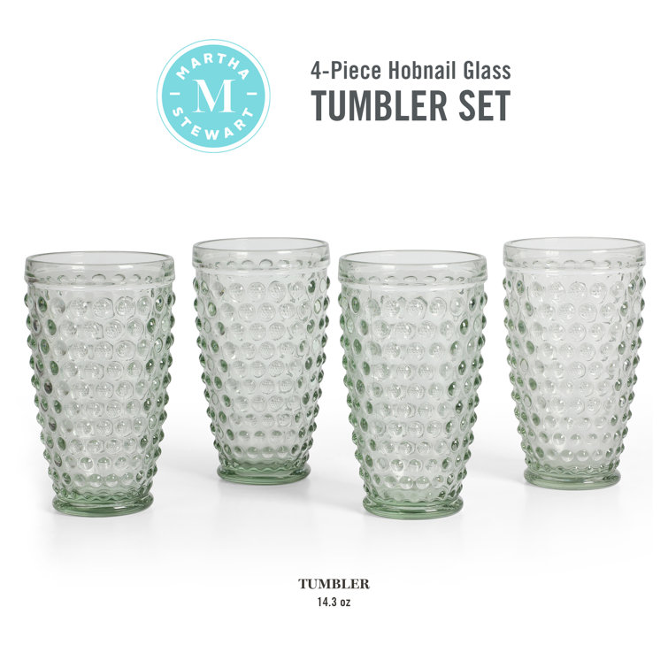 Chauncey Green Handmade Glass Hobnail Tumblers, Set of 4