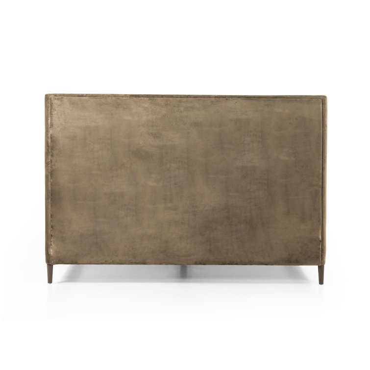 Dover Crescent King-Size Bed with Upholstered Linen Headboard