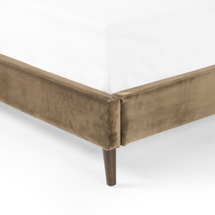 Dover Crescent King-Size Bed with Upholstered Linen Headboard