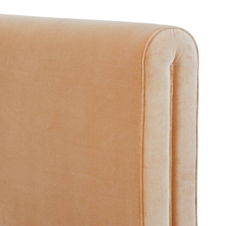 Surrey Camel Queen Linen Upholstered Bed with Metal Frame