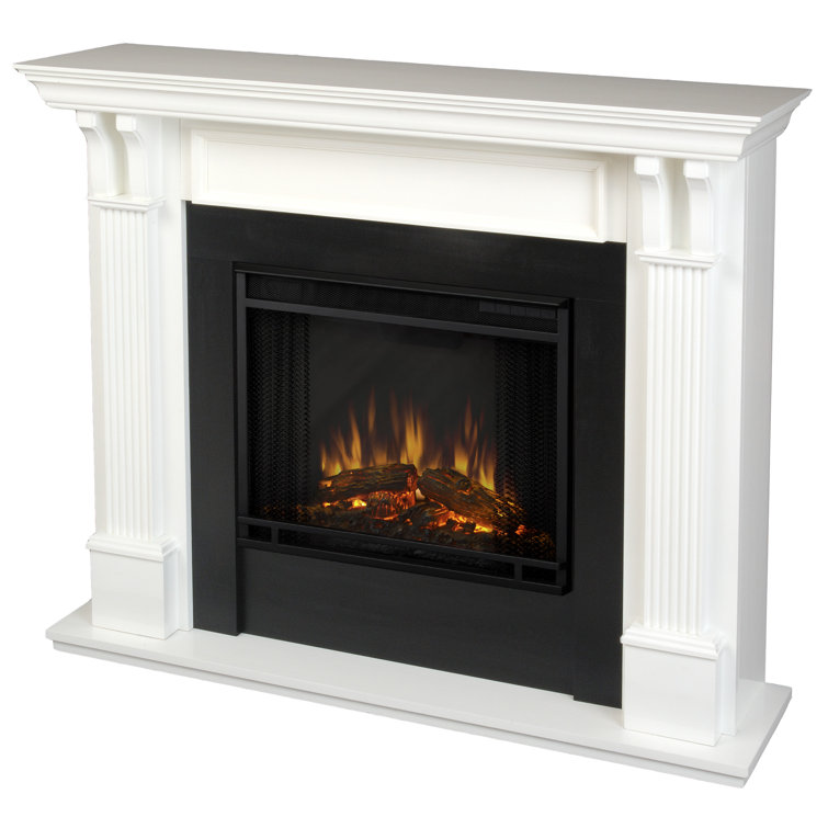 Ashley 48" White Electric Fireplace with Mantel