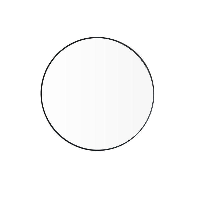 Round Black Glass Bathroom Vanity Mirror 20"