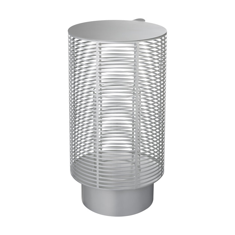 Olea 18.9'' Silver Metallic Stainless Steel Outdoor Lantern