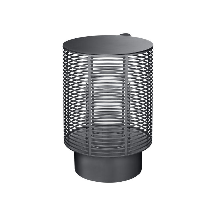 Gunmetal Stainless Steel Outdoor Lantern with Glass Cylinder