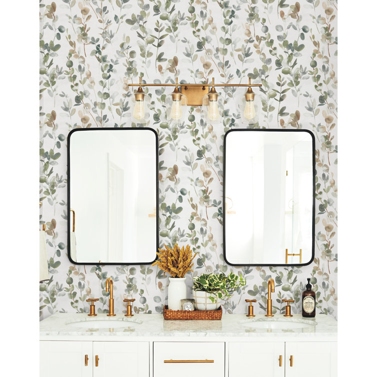 Green Joyful Eucalyptus Peel and Stick Vinyl Wallpaper