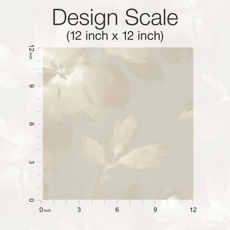 Neutral Floral Peel and Stick Vinyl Wallpaper Roll