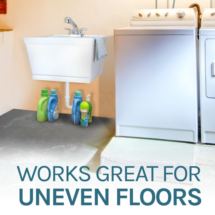 Tehila 23" White Wall-Mounted Utility Sink with Chrome Faucet