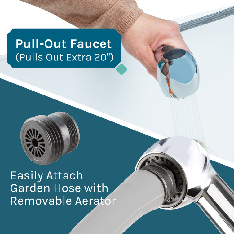 Tehila 23" White Wall-Mounted Utility Sink with Chrome Faucet