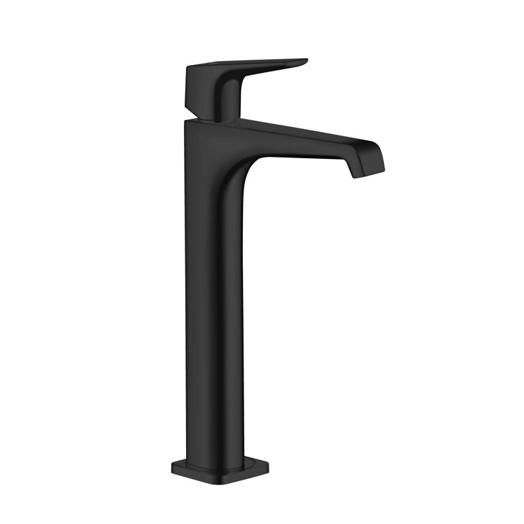 Matte Black Single Hole Bathroom Faucet with Soft Curves
