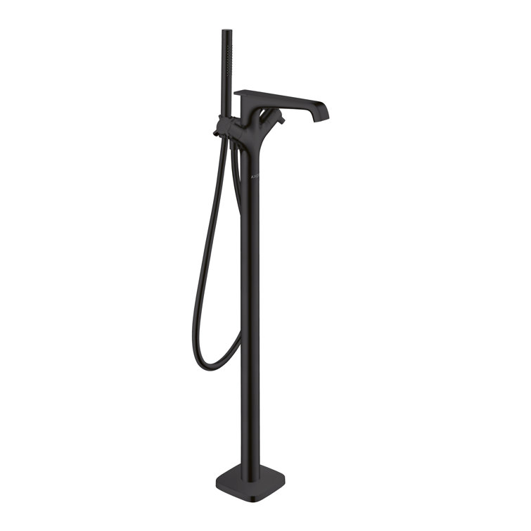 Matte Black Freestanding Tub Filler with Handshower