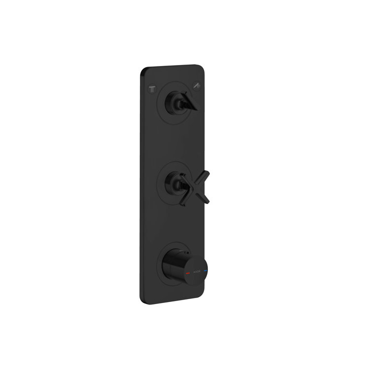 Matte Black Wall-Mounted Thermostatic Shower Valve Trim