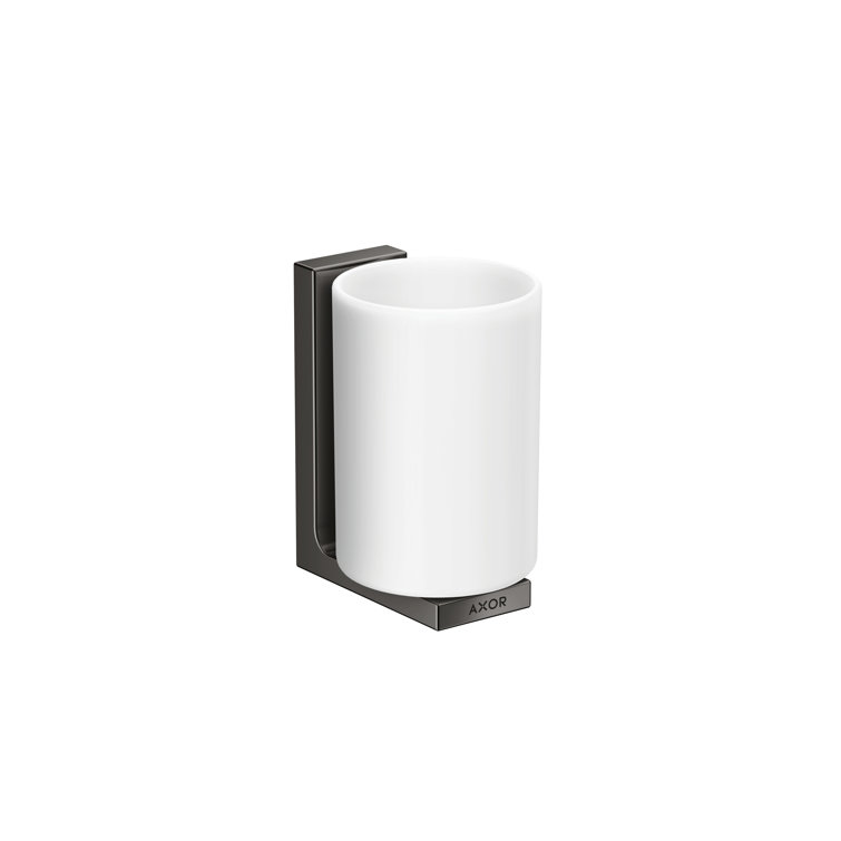 Polished Black Chrome Rectangular Toothbrush Holder