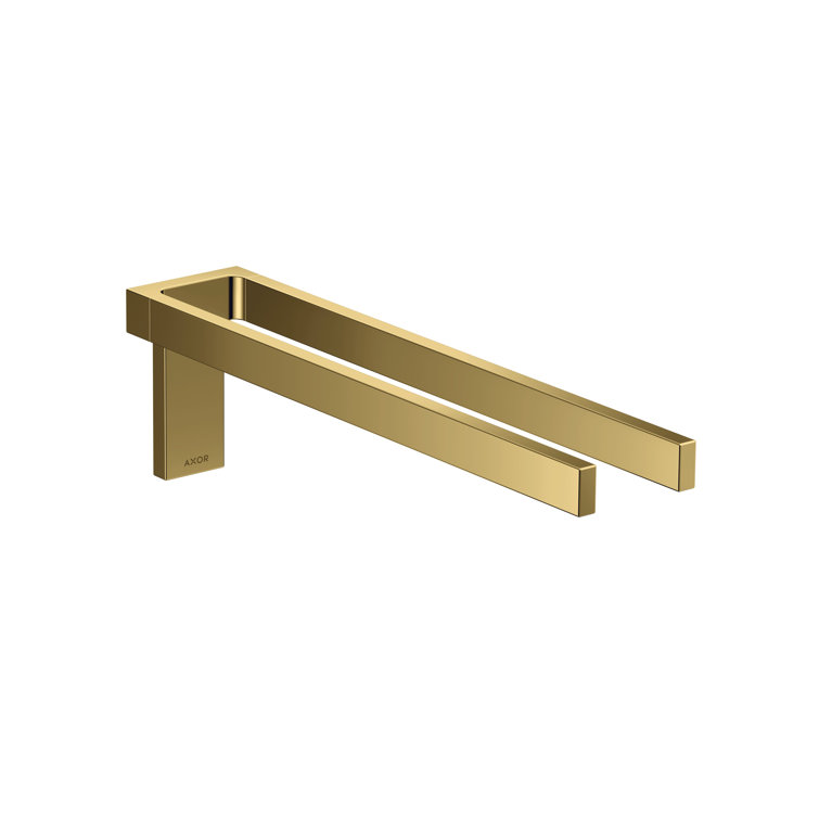 Polished Gold Dual Arm Wall Mounted Towel Bar