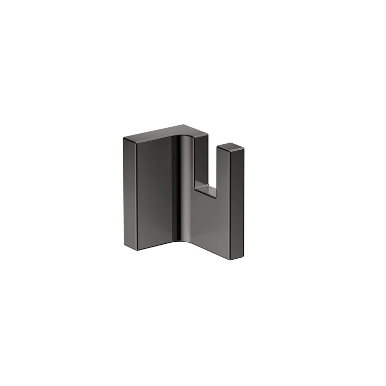 Polished Black Chrome Rectangular Wall Mounted Towel Hook