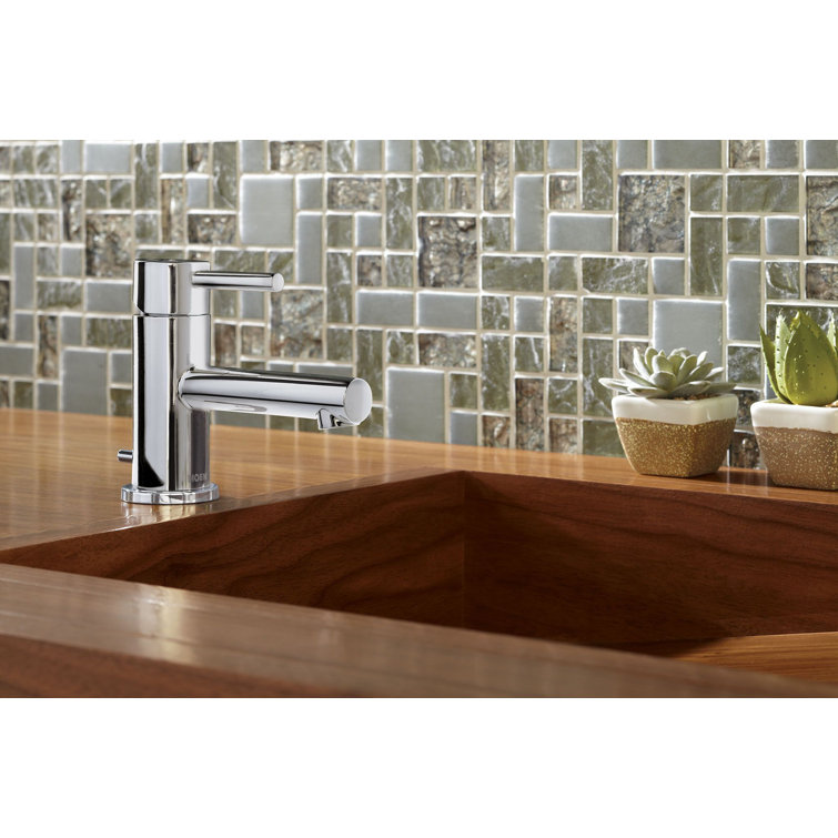 Chrome Single Handle Low Profile Bathroom Faucet