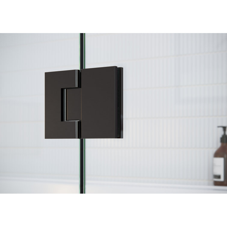 Halo 78'' Frameless Glass Hinge Shower Door in Oil Rubbed Bronze