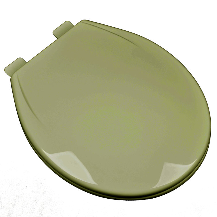 Avocado Green Round Plastic Toilet Seat with Closed Front