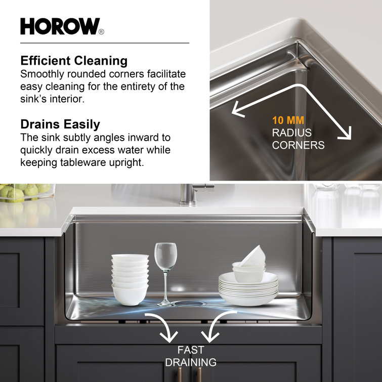 Magnus 30'' Stainless Steel Single Bowl Farmhouse Kitchen Sink with Workstation