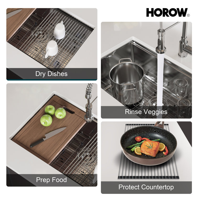 Magnus 30'' Stainless Steel Single Bowl Farmhouse Kitchen Sink with Workstation
