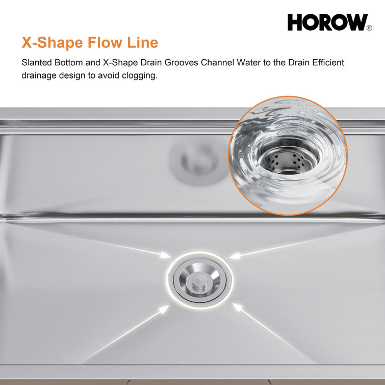 Elaina 32" Single Bowl Stainless Steel Kitchen Sink with Grid and Strainer