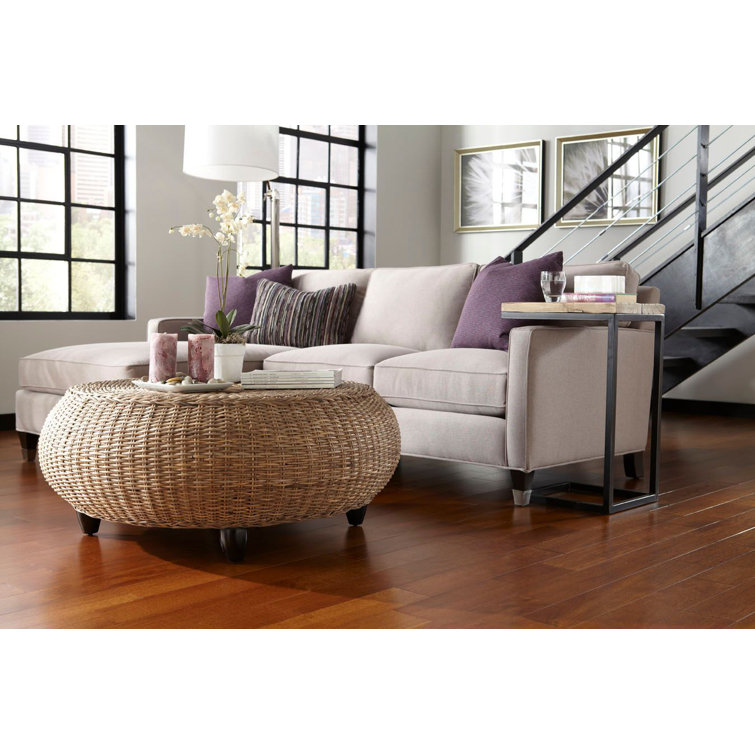 Black and Brown Elm and Steel Rectangular End Table