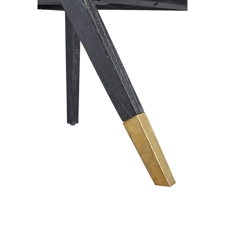 Royce Black Wood and Cane Arm Chair