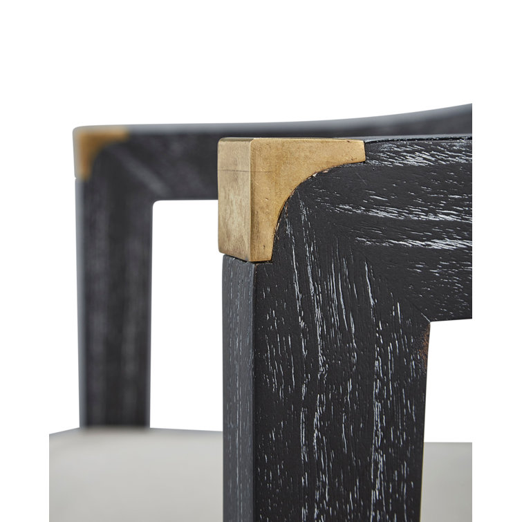 Royce Black Wood and Cane Arm Chair