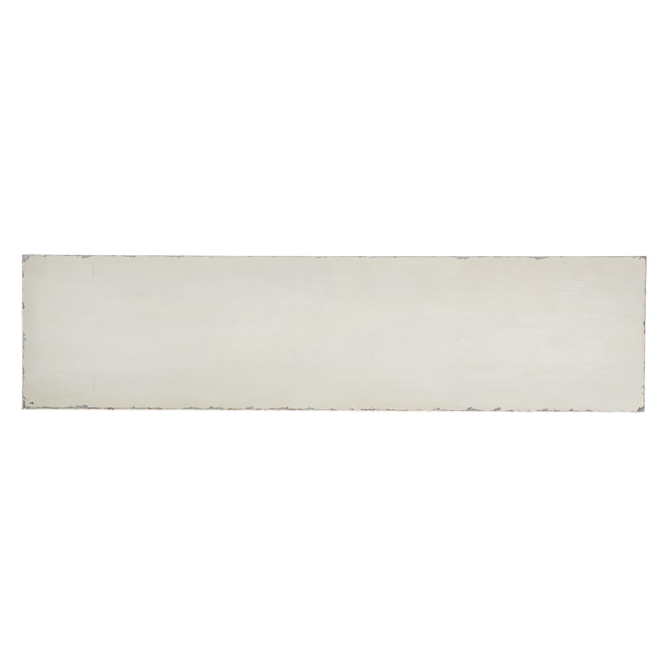 White Distressed Wood Console Table with Storage Drawers