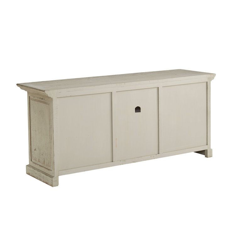 Avon Transitional 71'' Beige and Brown Media Console with Cabinet