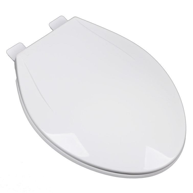 Cotton White Elongated Slow Close Plastic Toilet Seat with Adjustable Hinge