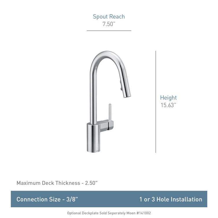 Chrome Stainless Steel Pull-Down Kitchen Faucet with Spray