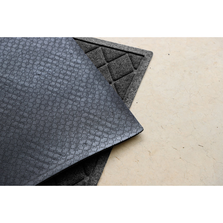 Charcoal Polypropylene Non-Slip Outdoor Doormat with Rubber Backing