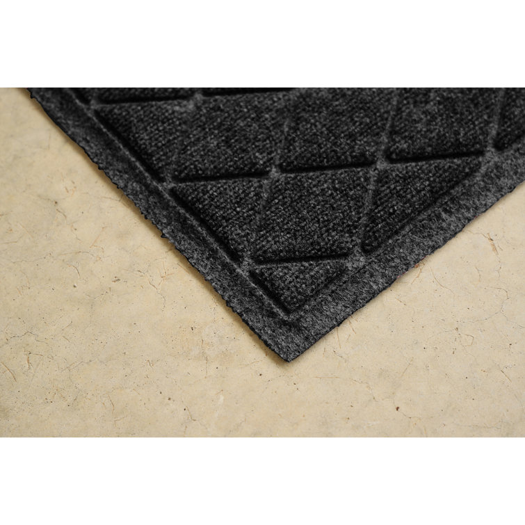 Charcoal Polypropylene Non-Slip Outdoor Doormat with Rubber Backing