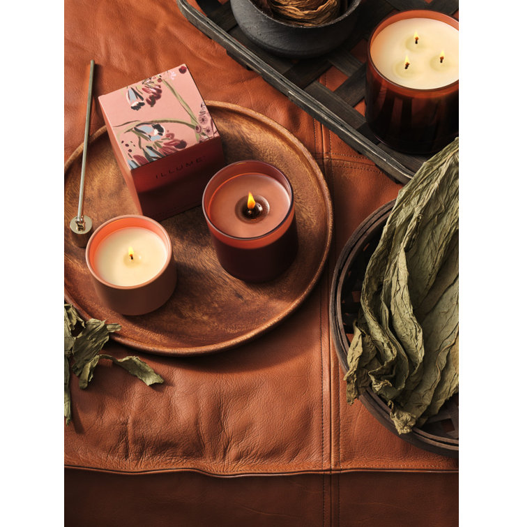 Terra Tabac Brown Glass Scented Soy Candle