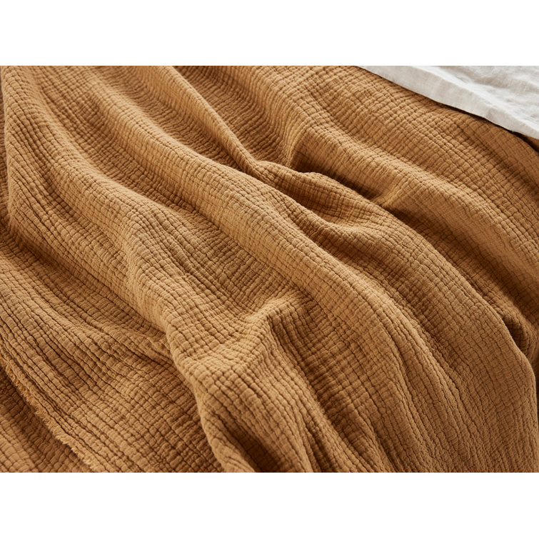 Hazel Organic Cotton Matelasse Reversible Throw Blanket