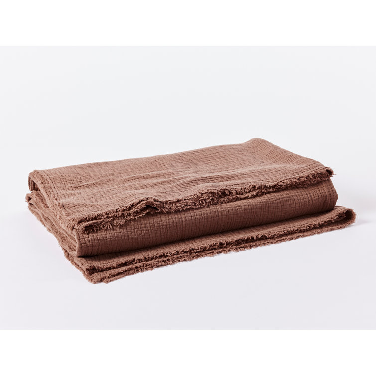 Topanga King Organic Cotton Reversible Throw Blanket in Redwood