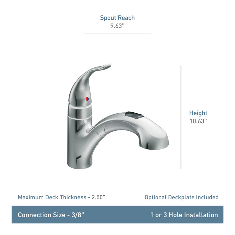 Chrome Pull-Out Single Handle Kitchen Faucet with Spray