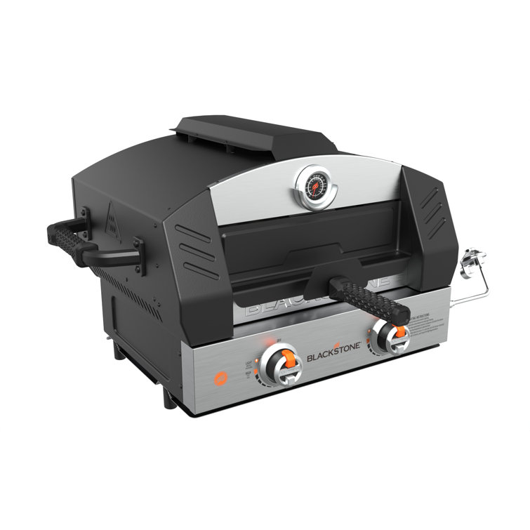 Black Stainless Steel Portable Outdoor Gas Pizza Oven with Cordierite Stone