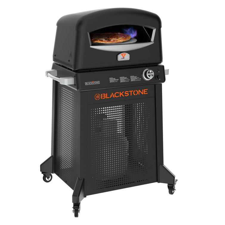 Black Outdoor Gas Pizza Oven with Stand