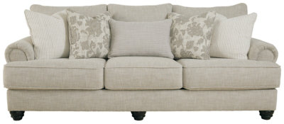 98'' Beige Fabric Traditional Rolled Arm Sofa