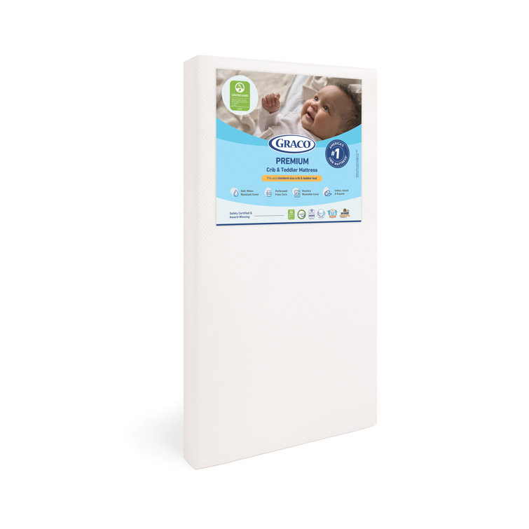 White 5-in-1 Convertible Crib with Mattress Protector