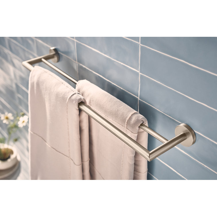 Brushed Nickel 24" Wall Mounted Double Towel Bar