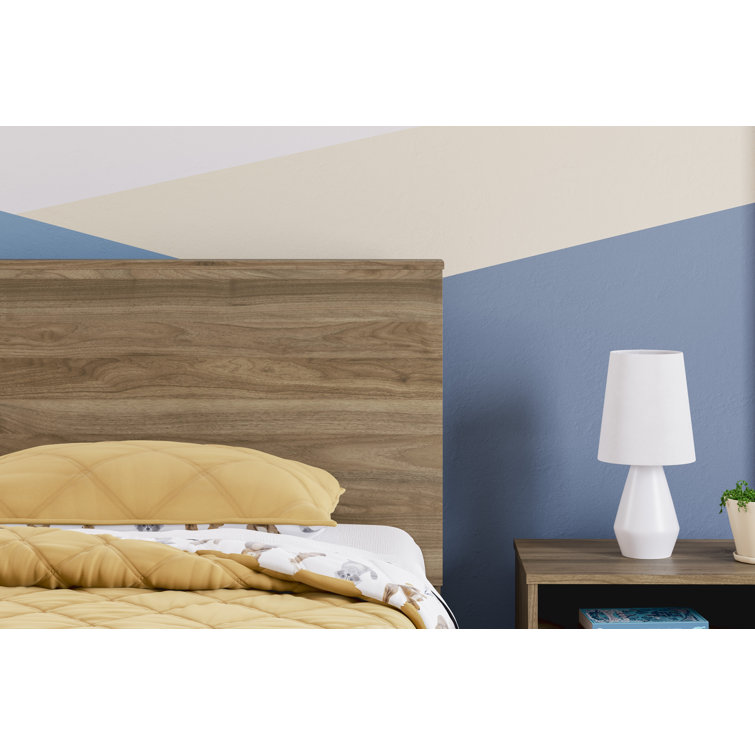 White Twin Upholstered Wood Bookcase Headboard with Storage
